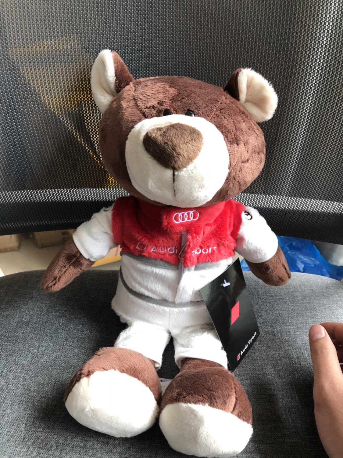 奥迪泰迪熊创意4s毛绒玩具车载玩具熊泰熊赛车新款毛绒布艺类玩具