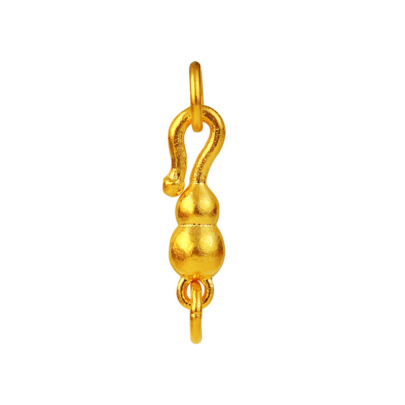 老克勒足金古法手工黄金葫芦扣diy编织手绳手链配件配饰新款男女