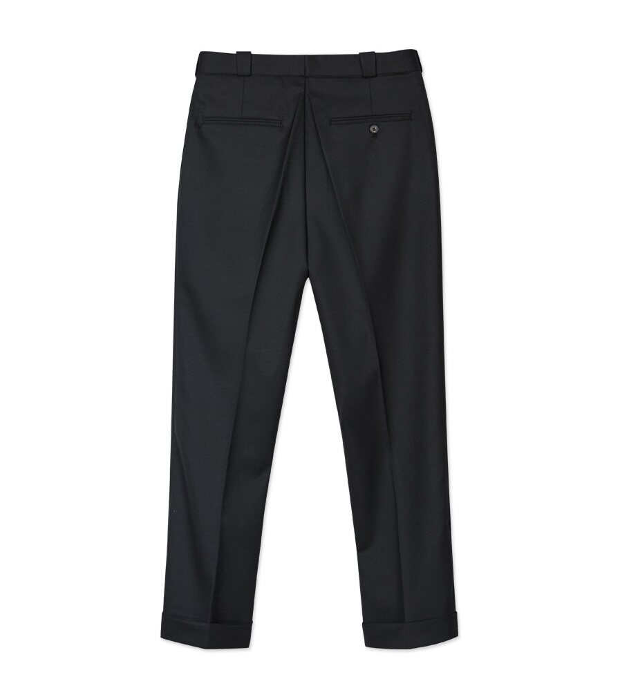 韩国正品潮牌直邮andersson bell男sumatra翻边黑色休闲西裤子