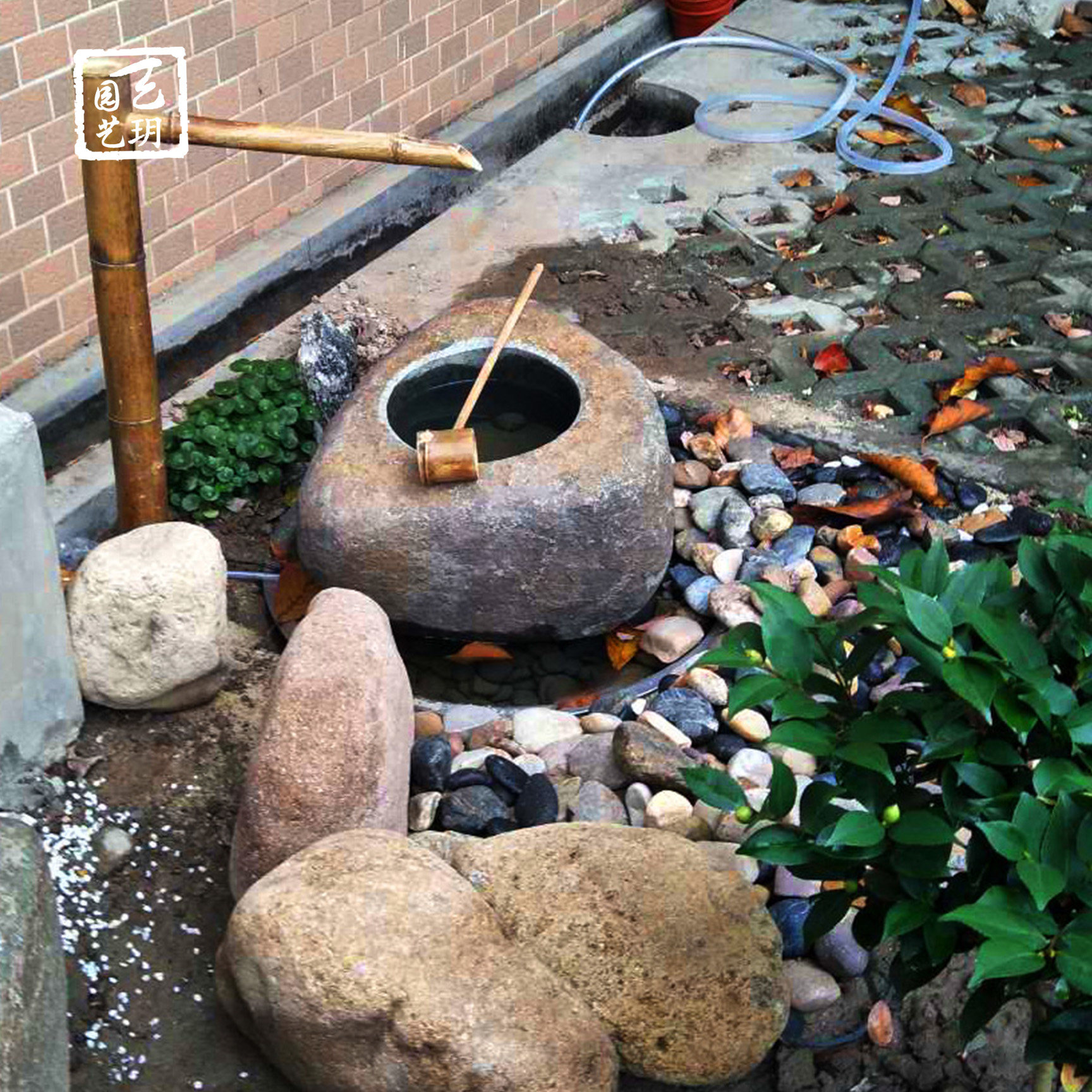 青竹 竹流水 水勺 流水小景摆件 别墅农家乐阳台庭院景观流水手工