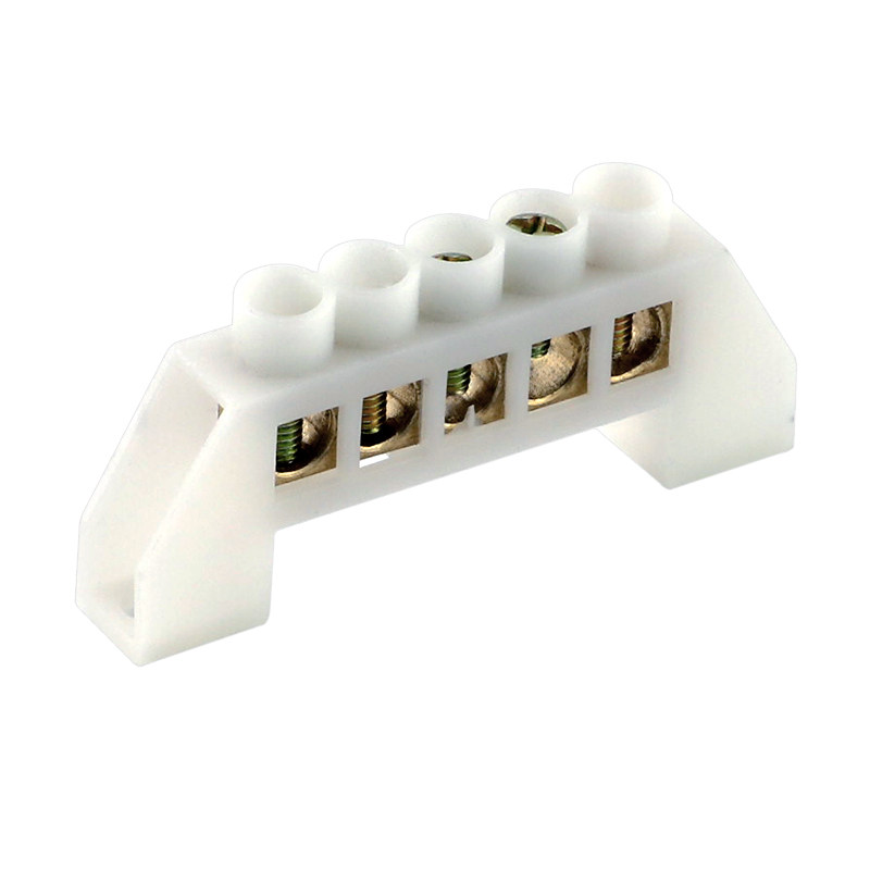 零线桥式接线零排端子5位铜排接线端子排带绝缘接线端子