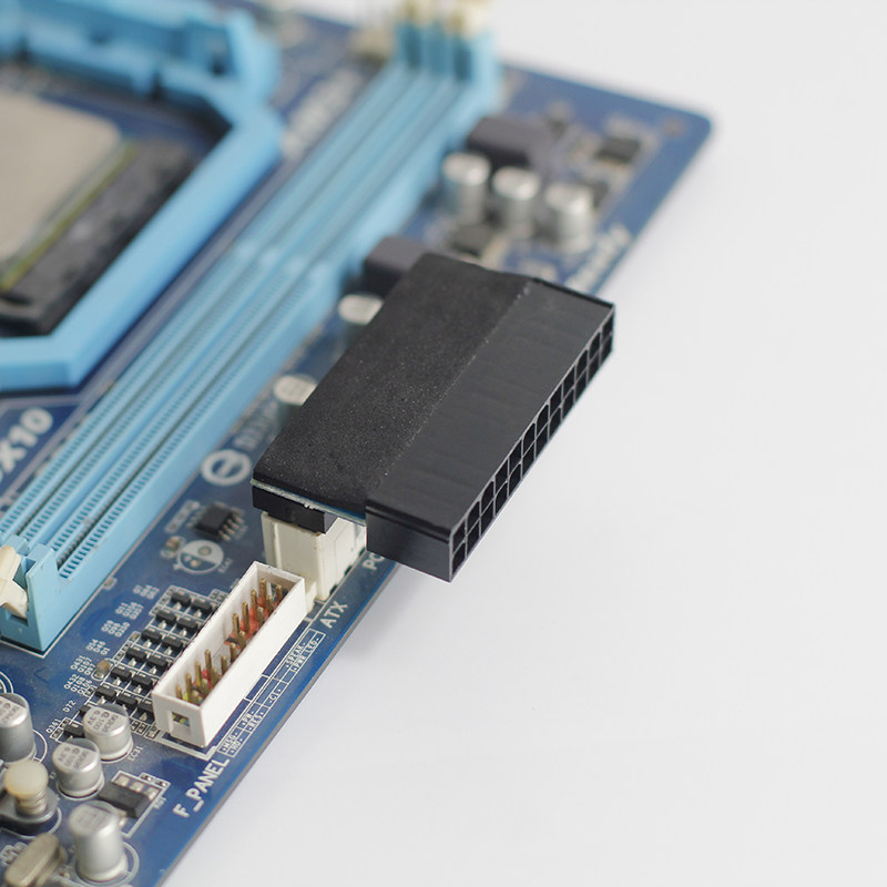 电源主板24pin转接头24p90度直角转弯转向头理连接线