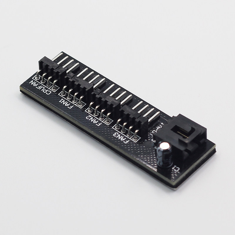 风扇龙佑电脑机箱4路集线器fanhub4pin扩展温控散热器