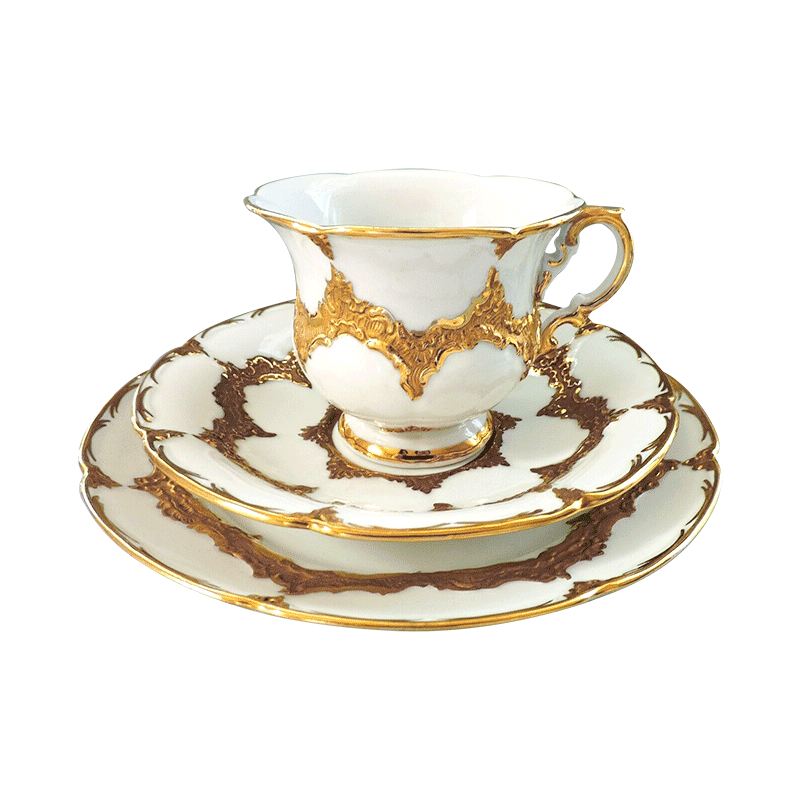 德国meissen梅森瓷器bform系列描金咖啡杯碟组咖啡杯