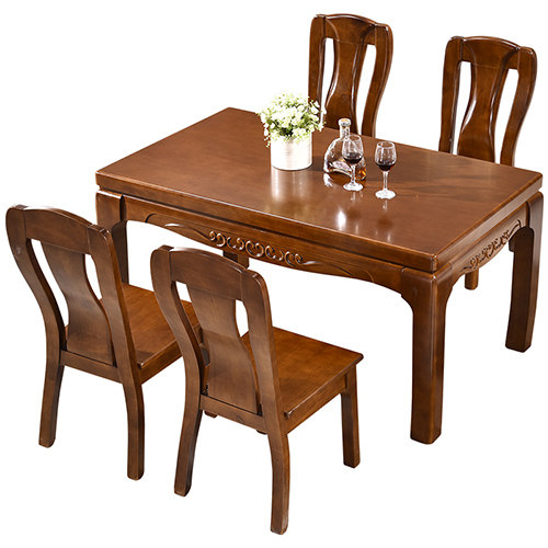 长方形实木餐桌6人8人桌子中式橡木饭桌家用餐实木餐桌
