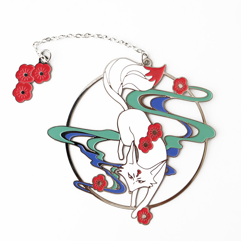 九尾狐金属书签中国国风文具小清新故宫文创狐狸书签