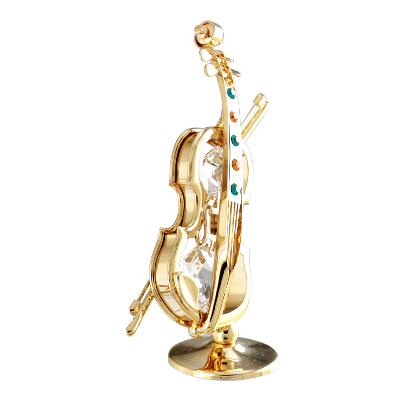 小提琴水晶摆件高档生日礼物创意家居汽车车内装饰品创意摆件