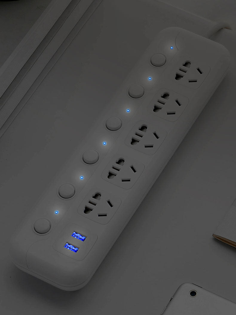 两脚两头延长线插线2脚插排双头插座插头接线接线板