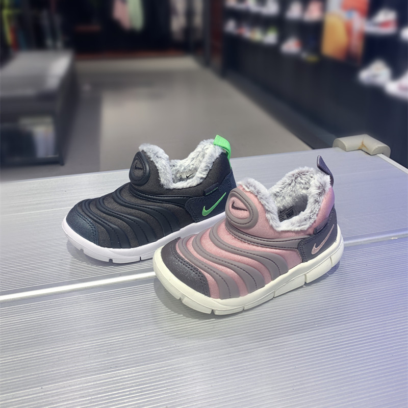 专柜正品nike耐克2022冬季新款加绒毛毛虫童鞋运动鞋