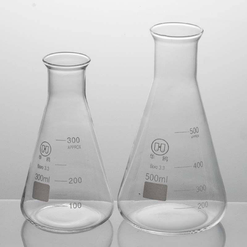 锥形烧瓶华鸥宽口三角250ml大口500ml玻璃广口烧杯