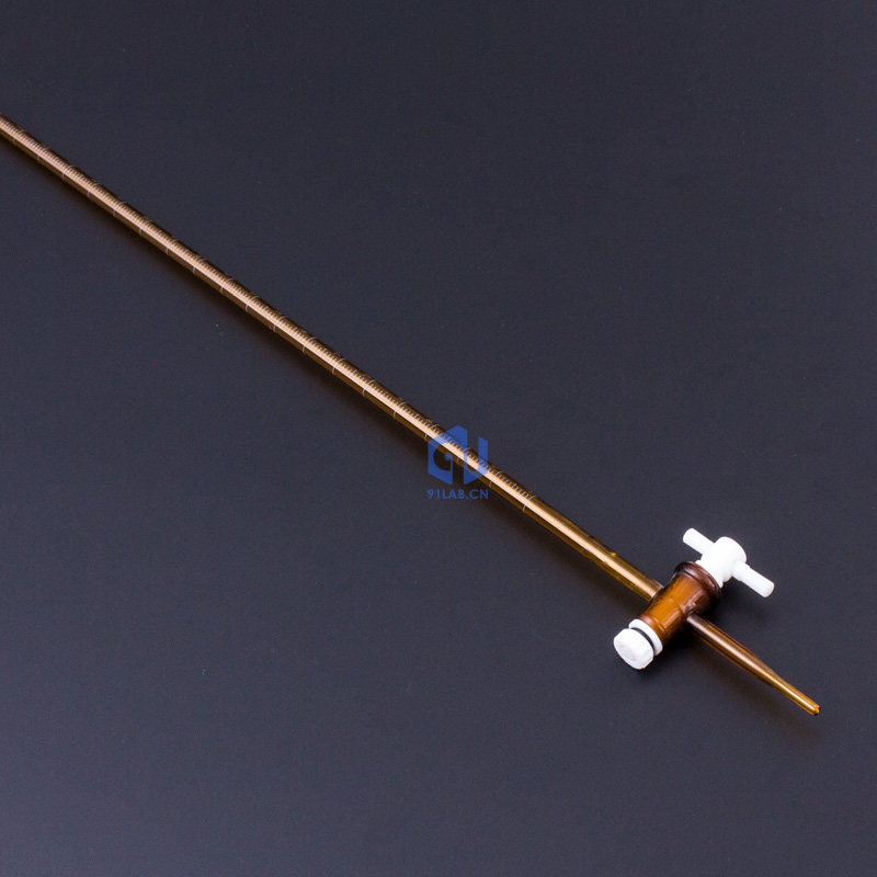 四氟滴定管芯黄棕色具塞酸碱碱式聚四氟乙烯活塞管类