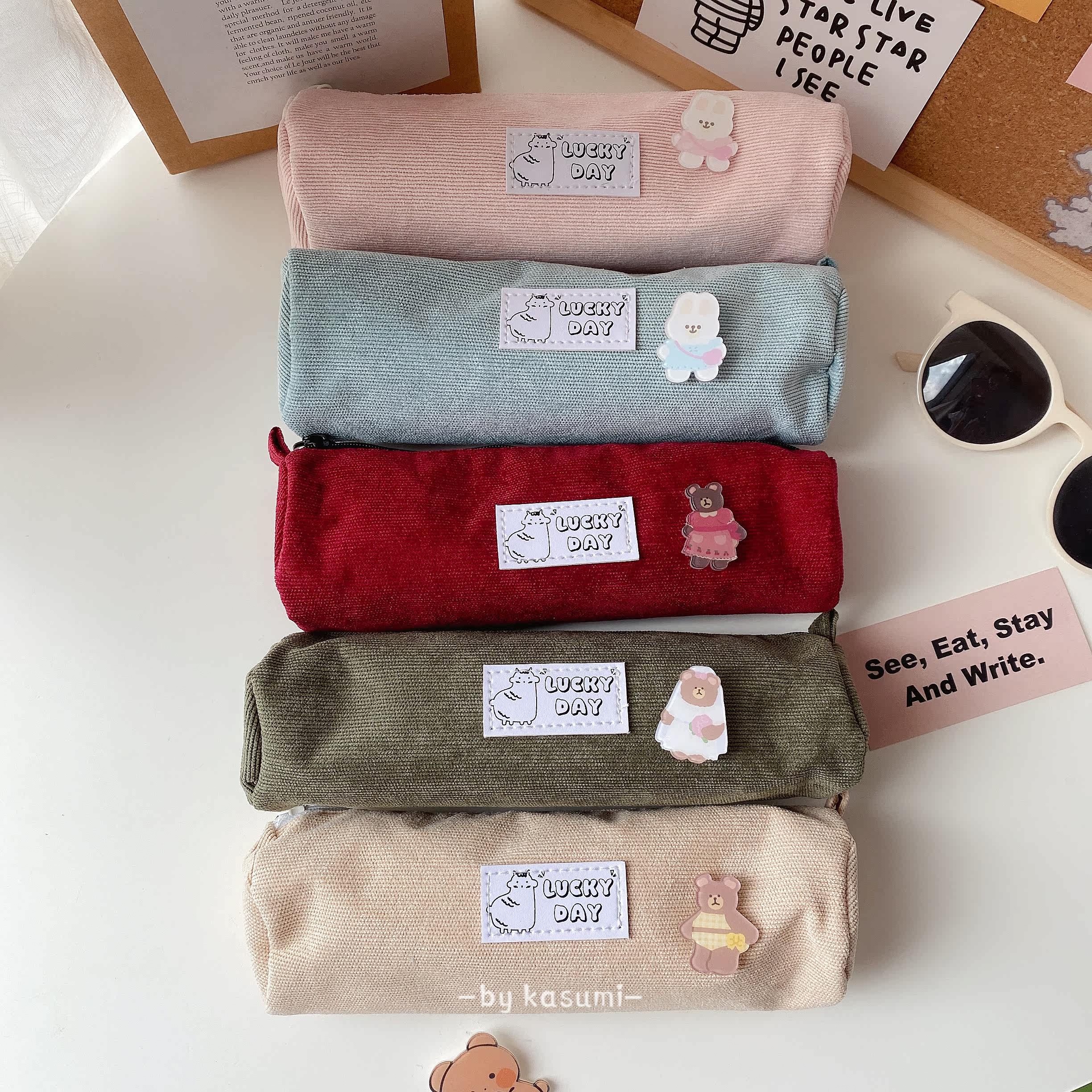 kasumi自制小众复古莫兰兰迪色笔大容量文具ins笔袋