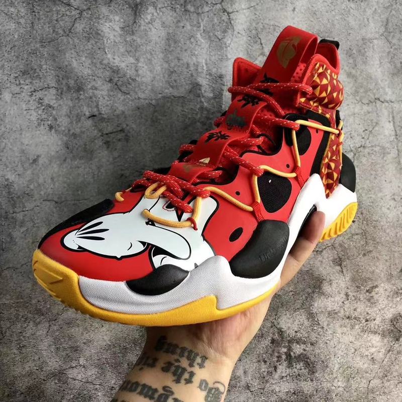 李宁空袭6篮球鞋男2020年新款高帮新年米老鼠联名实战球鞋abaq011