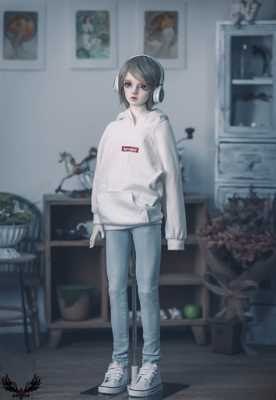 3分大叔叔叔sd17尺寸bjd娃娃黑白2色衣帽bjd