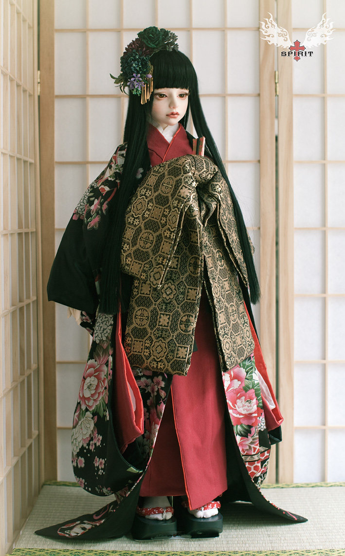 和服2分娃娃黑色人偶日本人日本bjd大人套装bjd