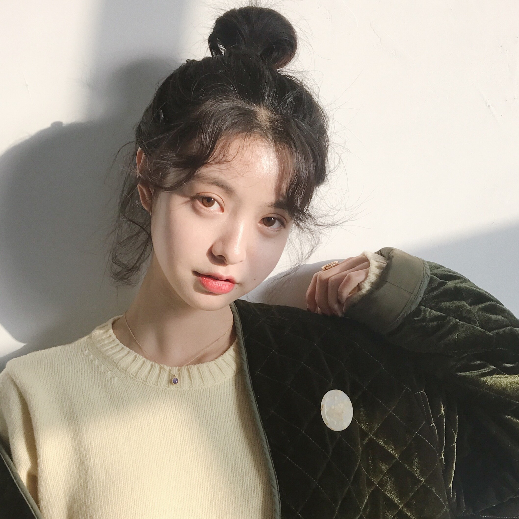 丸子头发圈盘发蓬松网红卷发圈杨超越花苞头真发直发圈半丸子头