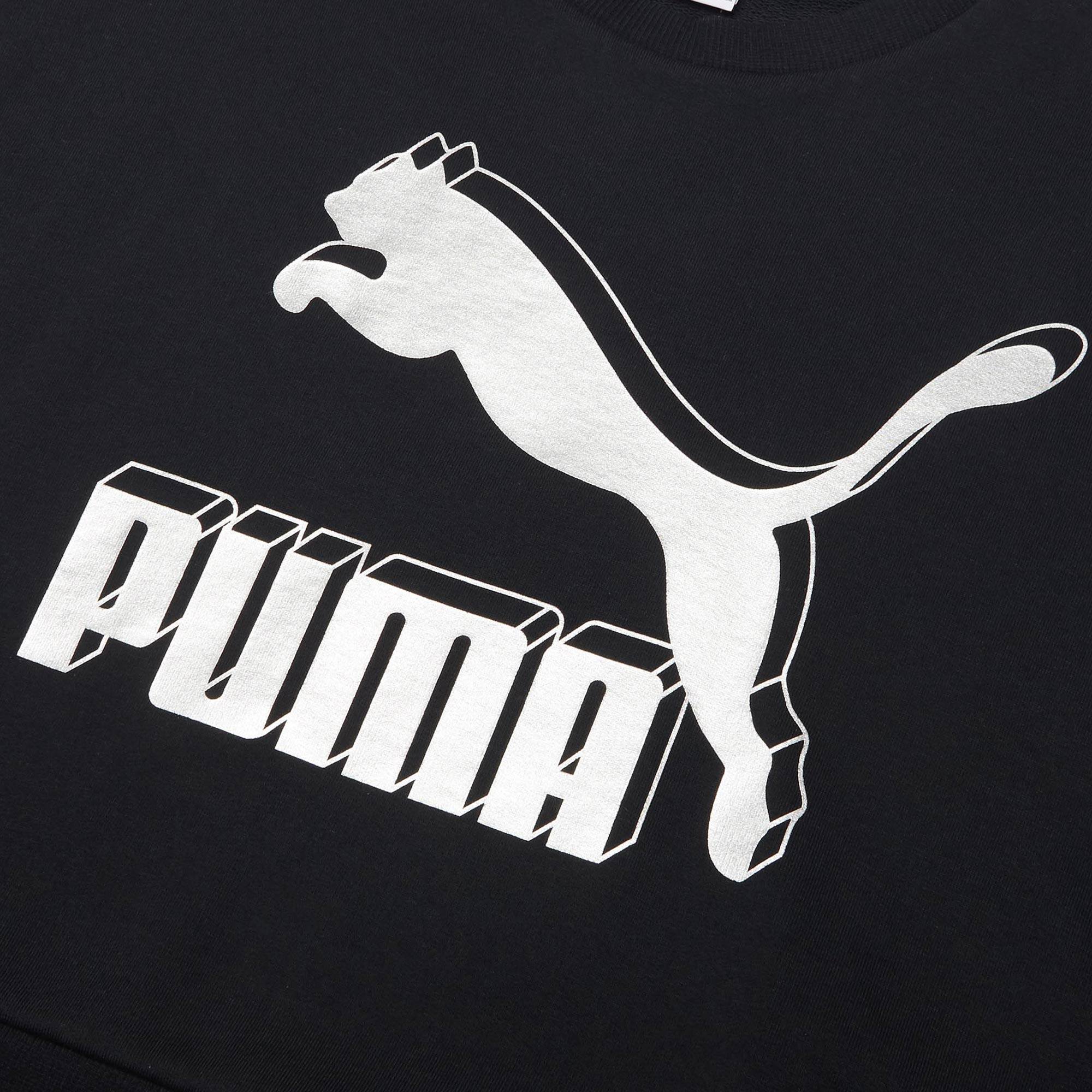 puma彪马官方正品 女子休闲印花圆领卫衣 classics 597405