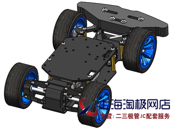 hot智能小车底盘 后轮差速器 前轮舵机转向 arduino小车 后驱高速