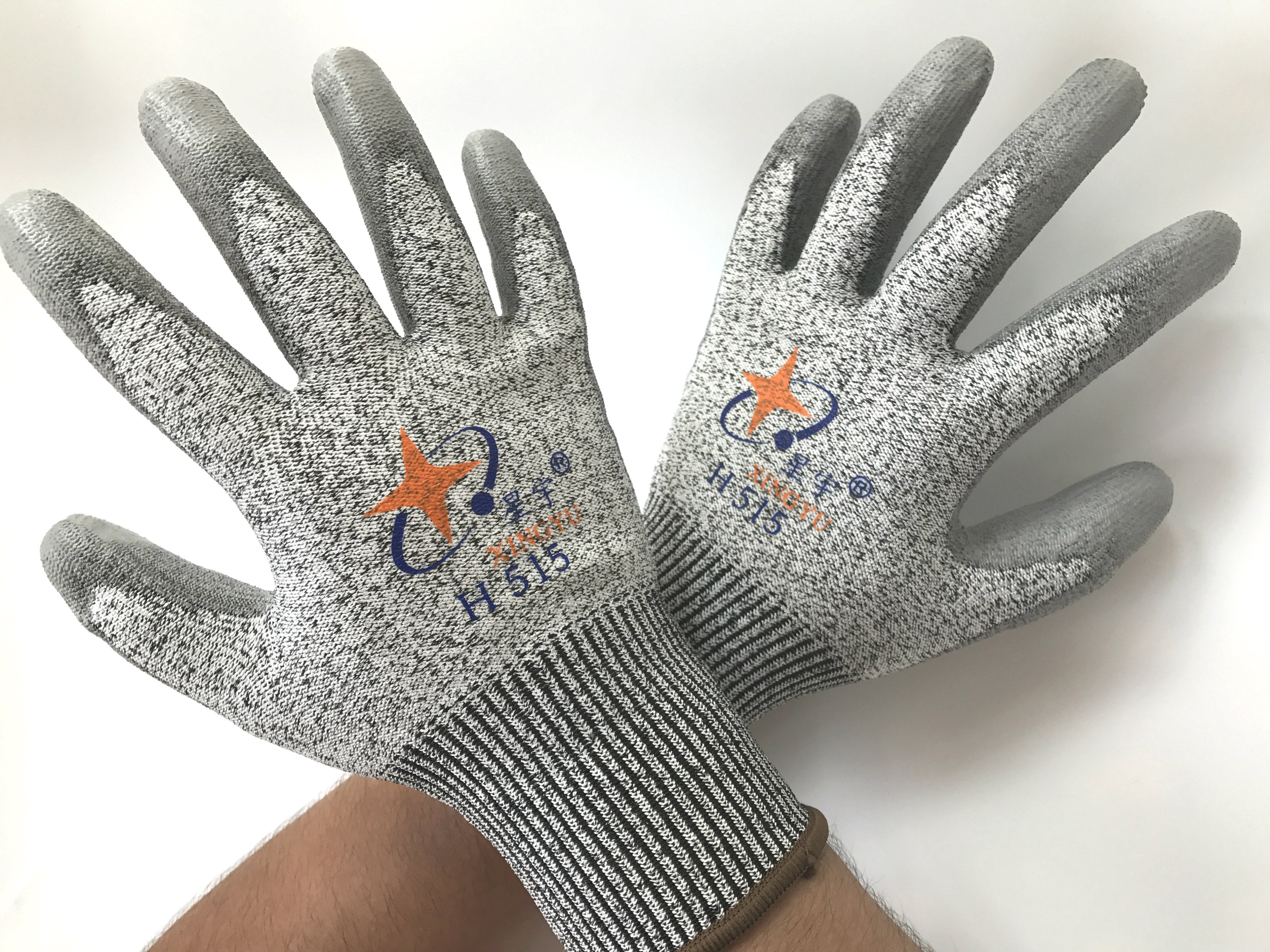 手套包邮星宇h515切割5级高强聚乙烯纤维pu防护手套