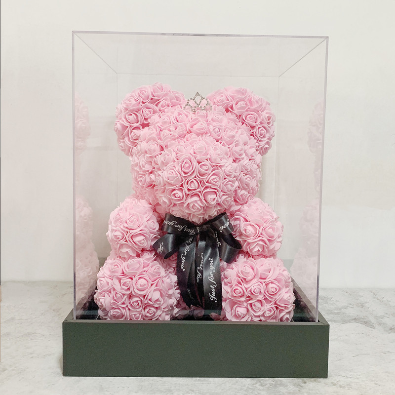 永生花小熊pe玫瑰熊抱抱抱抱熊情人节礼物新年女友永生花