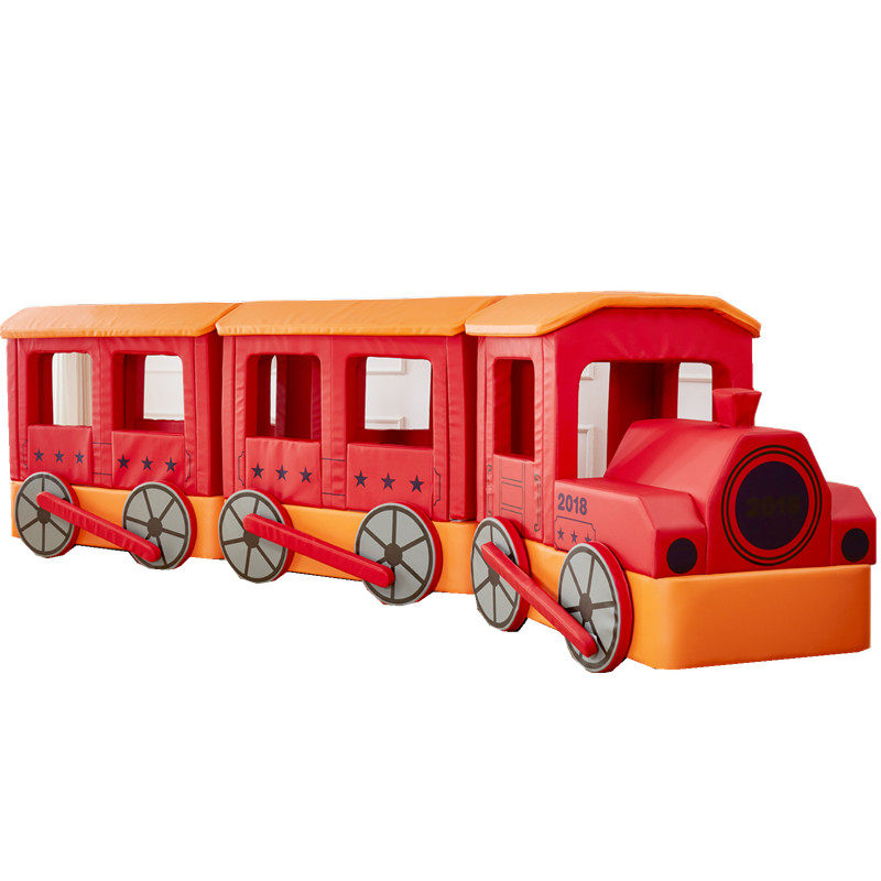 大火车头游戏中心早教游乐园大厅软体教具儿童钻洞感统训练器材