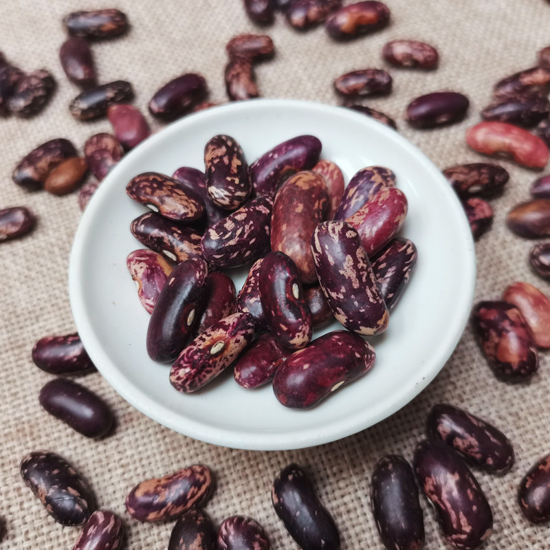 花腰豆花芸豆新鲜农家自产红扁花腰豆四季豆菜豆红紫花饭豆500g