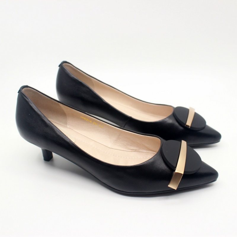 正品富贵鸟女鞋2020春季新款优雅尖头细跟羊皮真皮女单鞋f09p201k