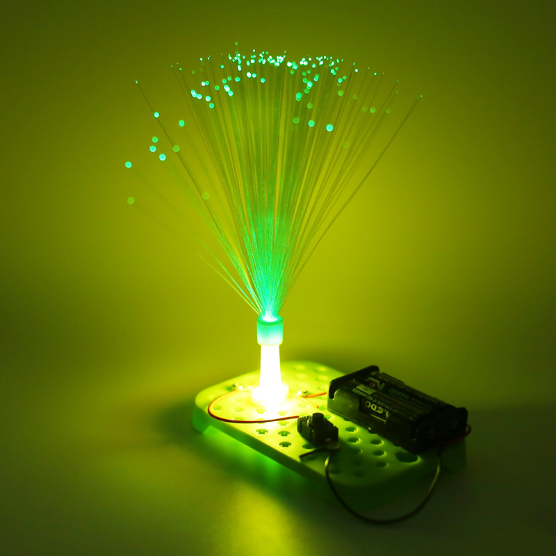 科技小制作幼儿园儿童玩教具科学学生手工作业自制七彩diy光纤灯