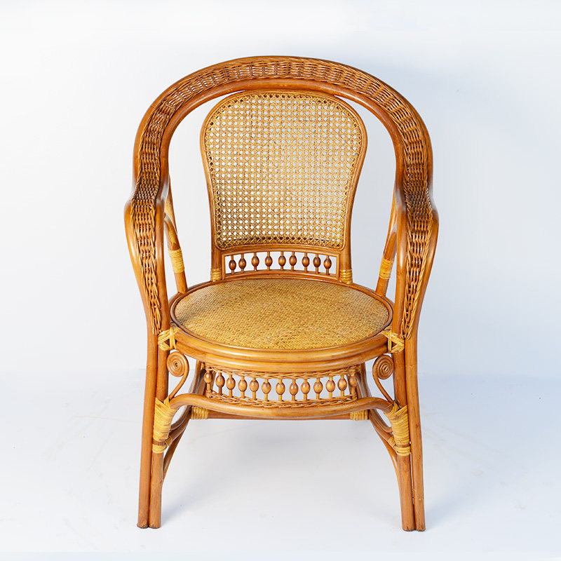 藤椅藤餐椅电脑椅古典椅家用送礼印尼休闲编织单人书房天然真藤椅