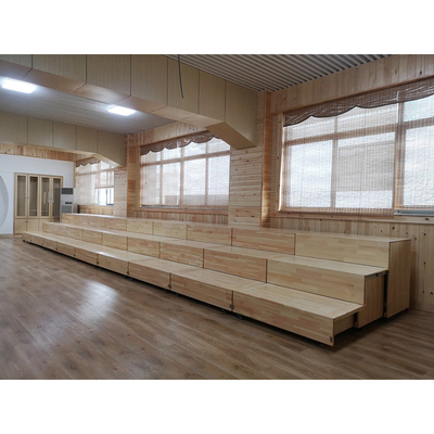 校园教师合唱团台阶音乐厅文化馆三层伸缩阶梯台实木合唱台可定制