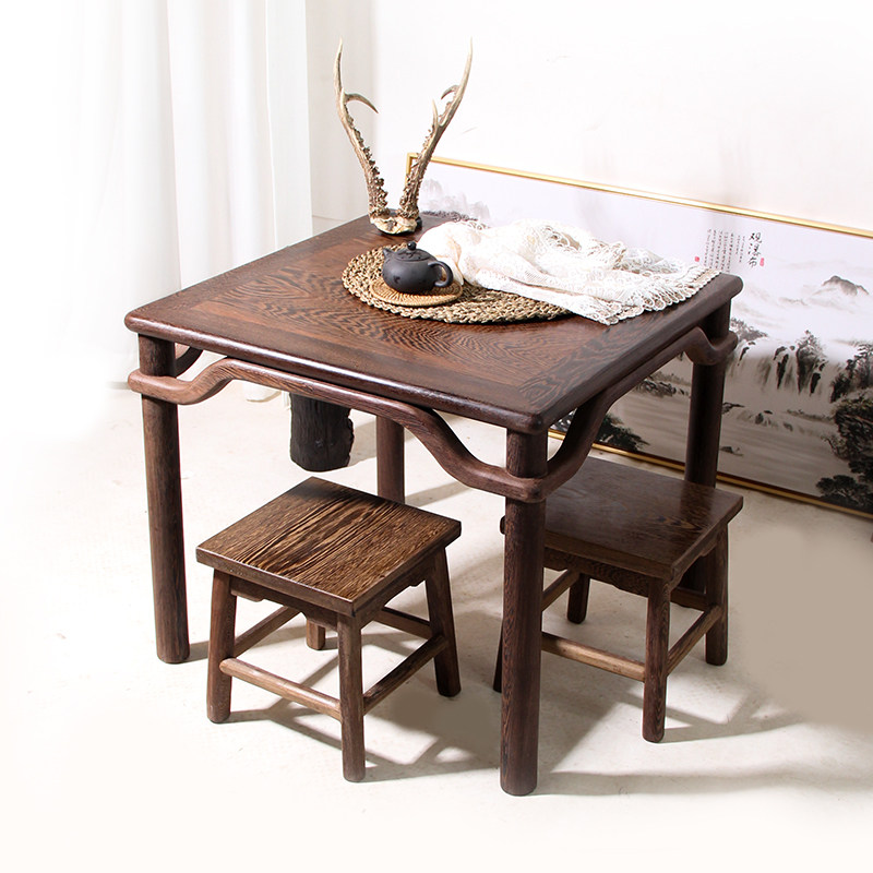 鸡翅木小桌桌子实木方桌小户户型矮桌红木地桌实木餐桌