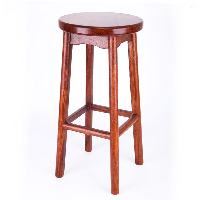 家用红木圆形吧台高脚凳圆凳子酒店吧椅花梨其它凳子