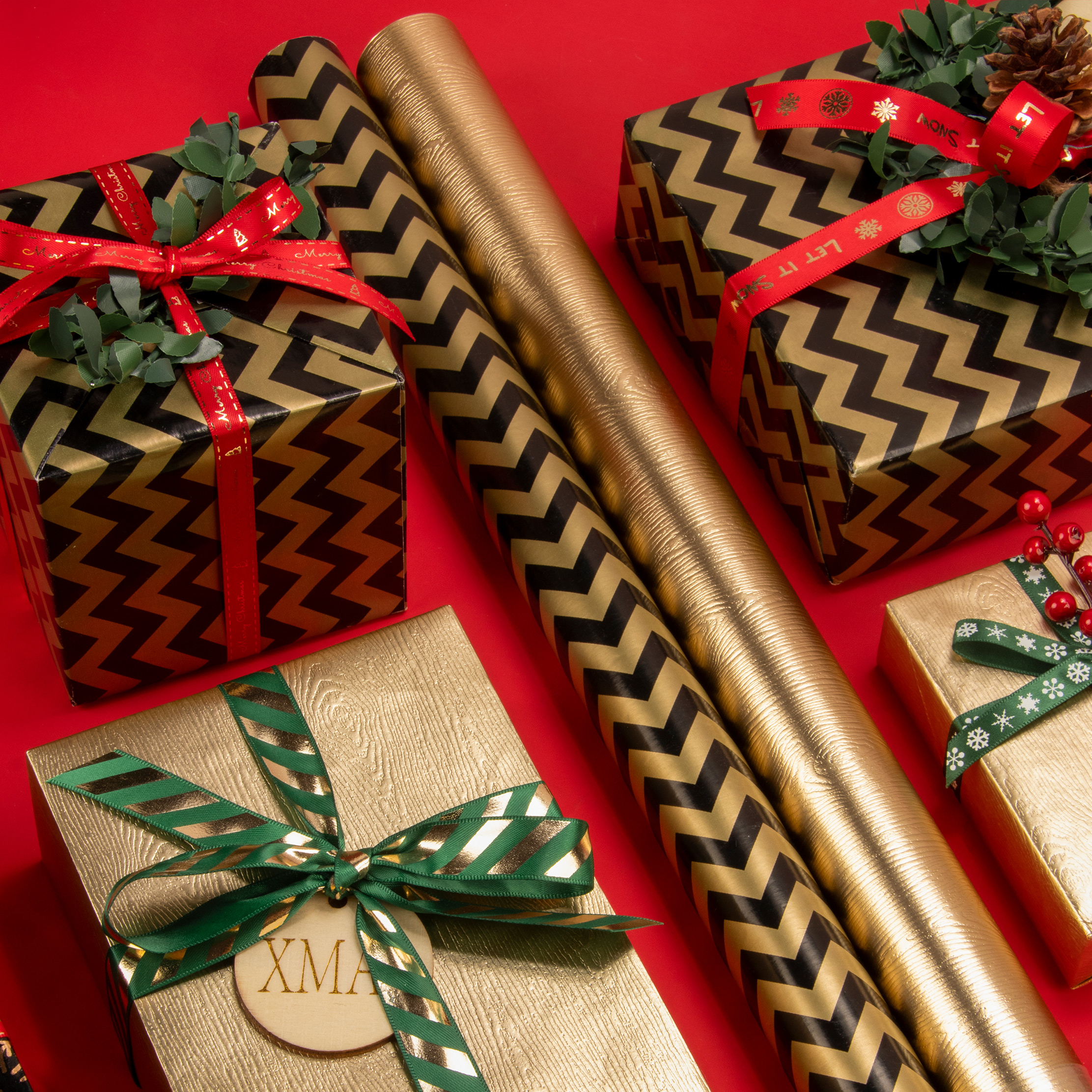 圣诞包装纸尺寸生日礼物ins高档年会礼品盒摄影包装纸