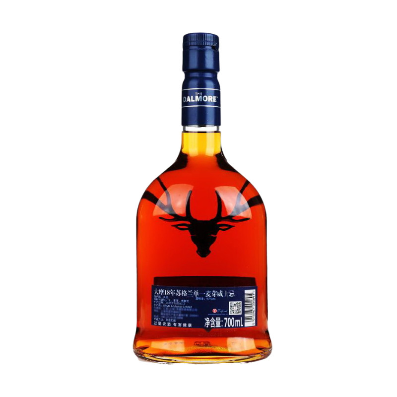 dalmore帝摩大摩达尔摩18年苏格兰单一麦芽威士忌700ml进口洋酒