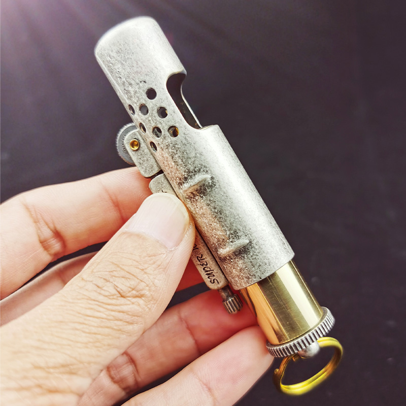 弹型战壕煤油打火机铜制二战老式复古怀旧男士煤油打火机