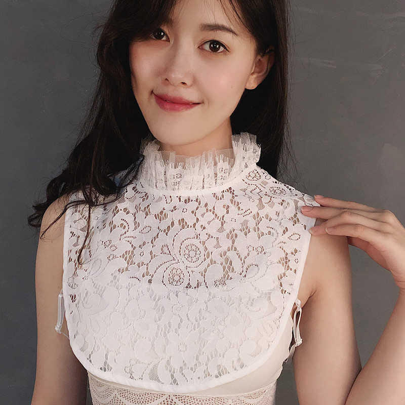 衬衣领配饰女高领蕾丝网纱立领衬衫假领子女百搭假领春