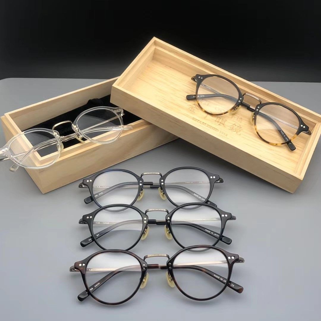 金子眼镜kv88椭圆形板材纯钛日本vintage文艺复古眼镜架