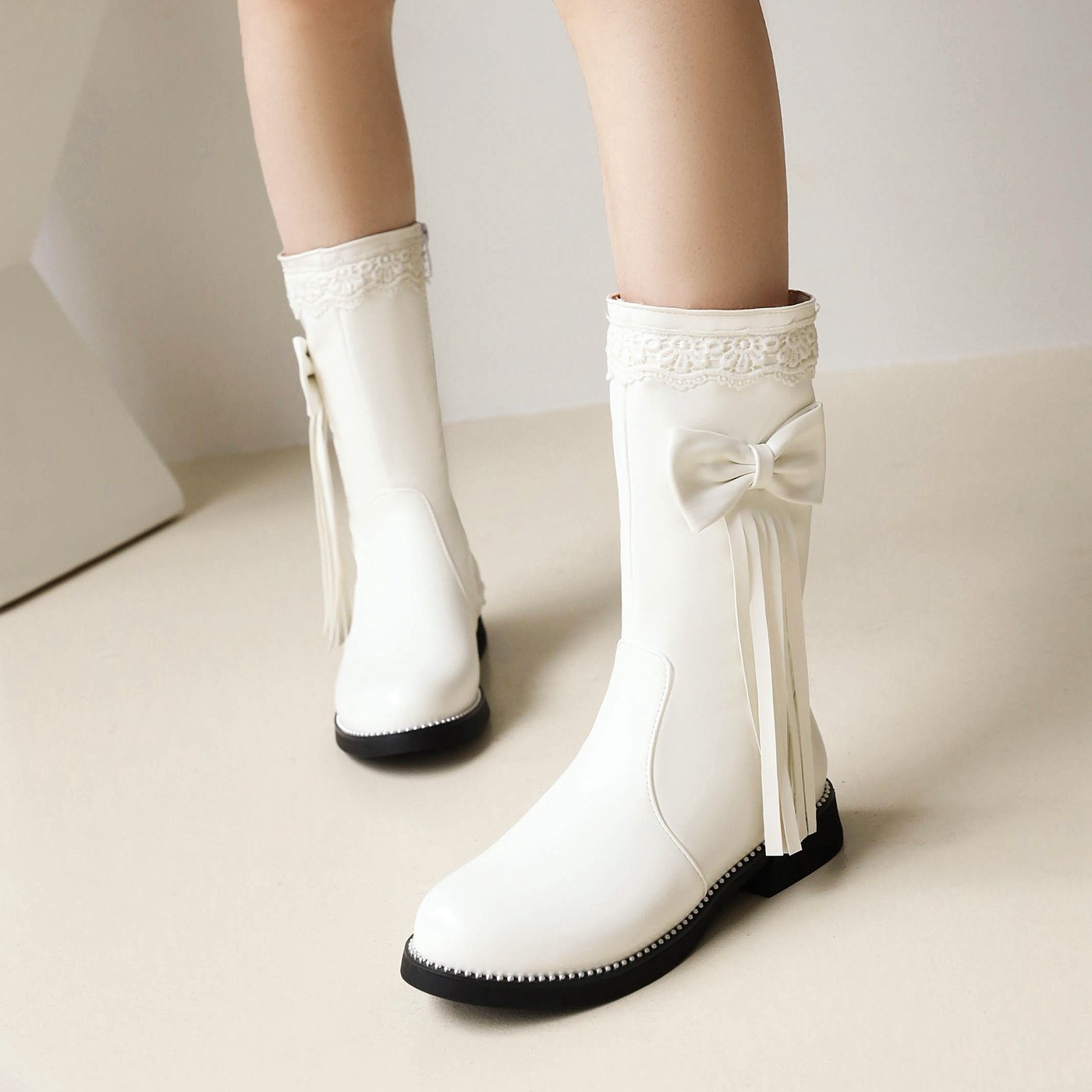 女童靴子春秋秋季新款儿童流苏短靴小女孩冬季皮靴