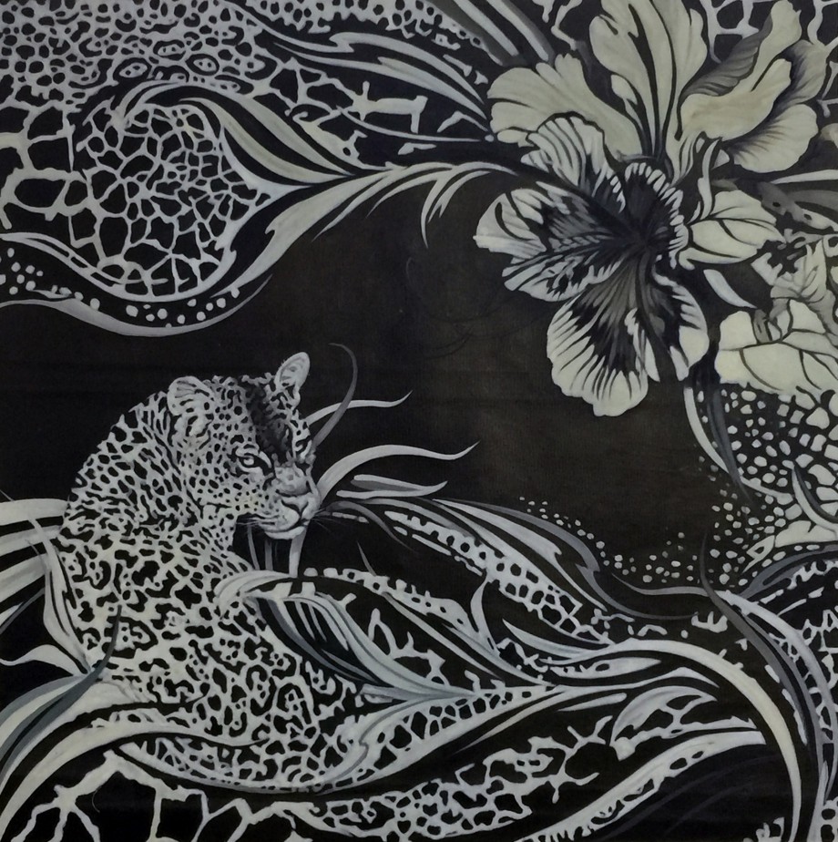 鸿儒济手绘油画法式轻奢黑色抽象挂画装饰画门店油画