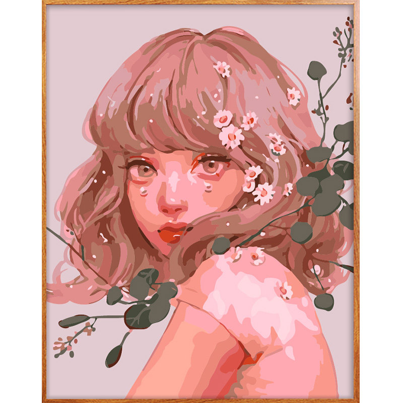 diy数字油画少女手工填色油彩彩画涂色客厅卧室diy