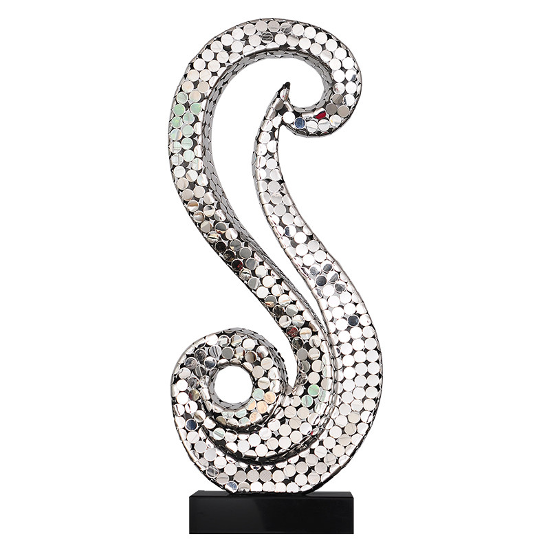 现代金属雕塑摆件酒店会所客厅不锈钢装饰品售楼处玄关创意工艺品