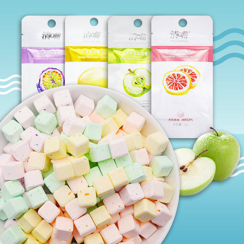 清嘴咀嚼片13g6袋缤纷装约会口气清新爽口糖果休闲零食清q嘴含片