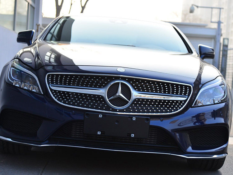 适用保险杠防撞w218镀铬前杠奔驰亮条装饰前唇防撞胶条