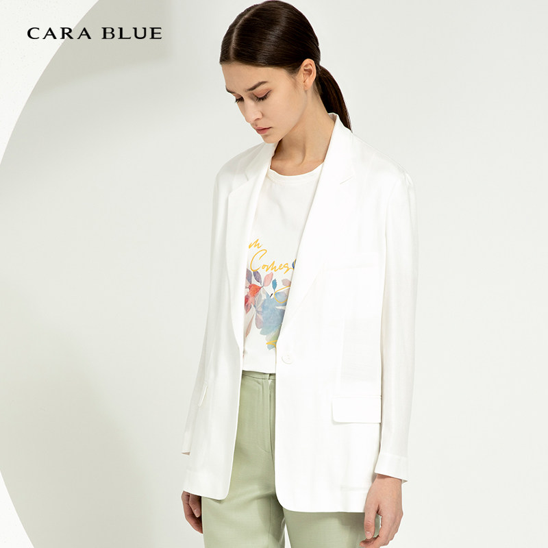 喀啦carablue女装时尚气质通勤休闲纯色上衣西装西装