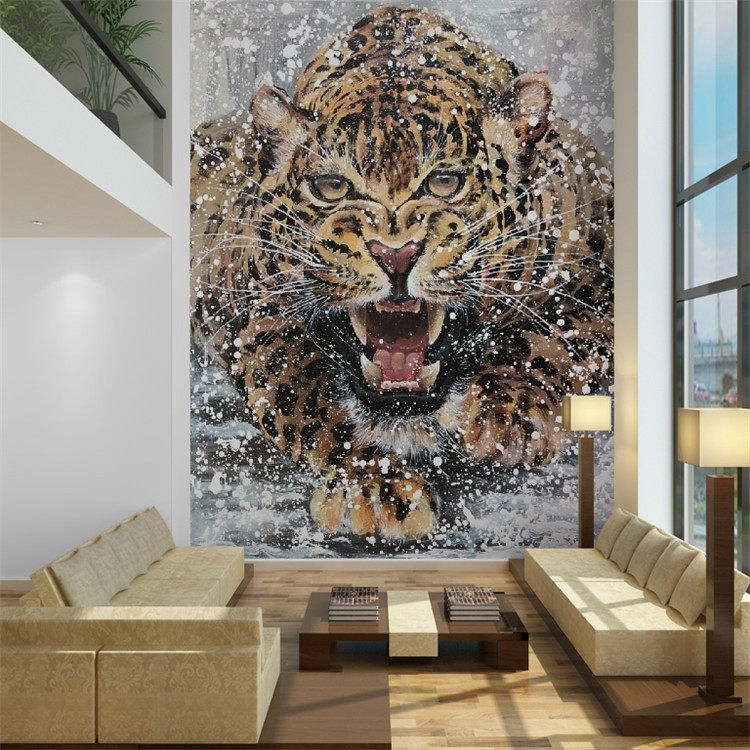 纹身店壁纸老虎刺青背景墙壁画纹身墙纸主题工作室个性霸气装饰