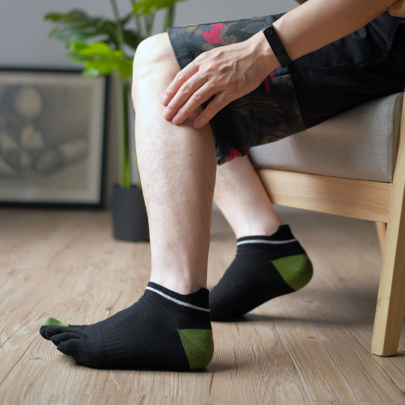夏短袜个性袜子男袜子脚趾运动棉质短筒男薄五指短袜