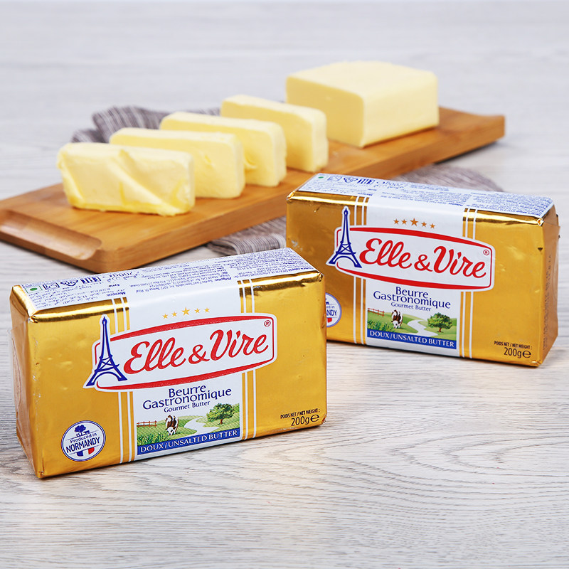 爱乐铁塔淡味黄油200g法国进口家用动物性发酵黄油