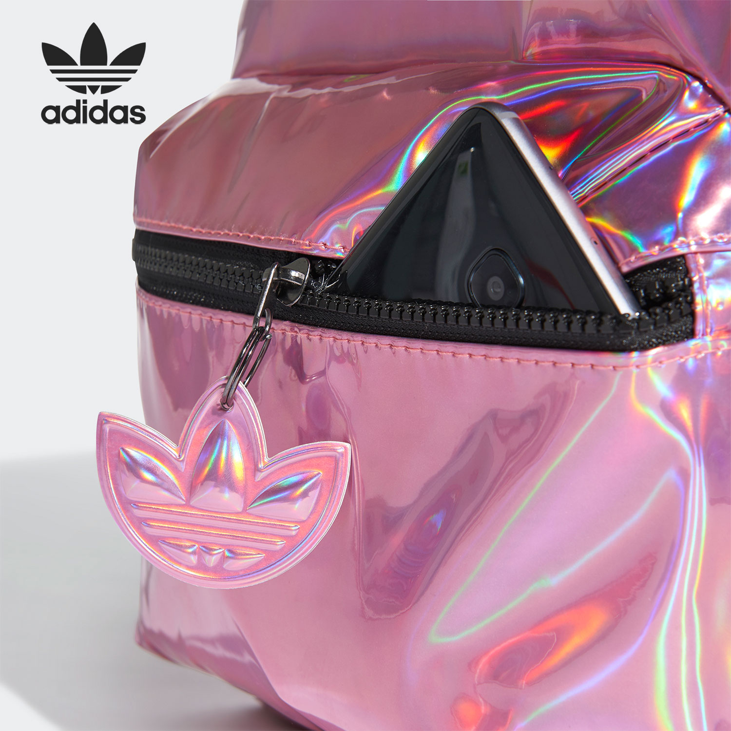 adidas阿迪达斯正品2021新款女子镭射三叶草运动双肩双肩背包