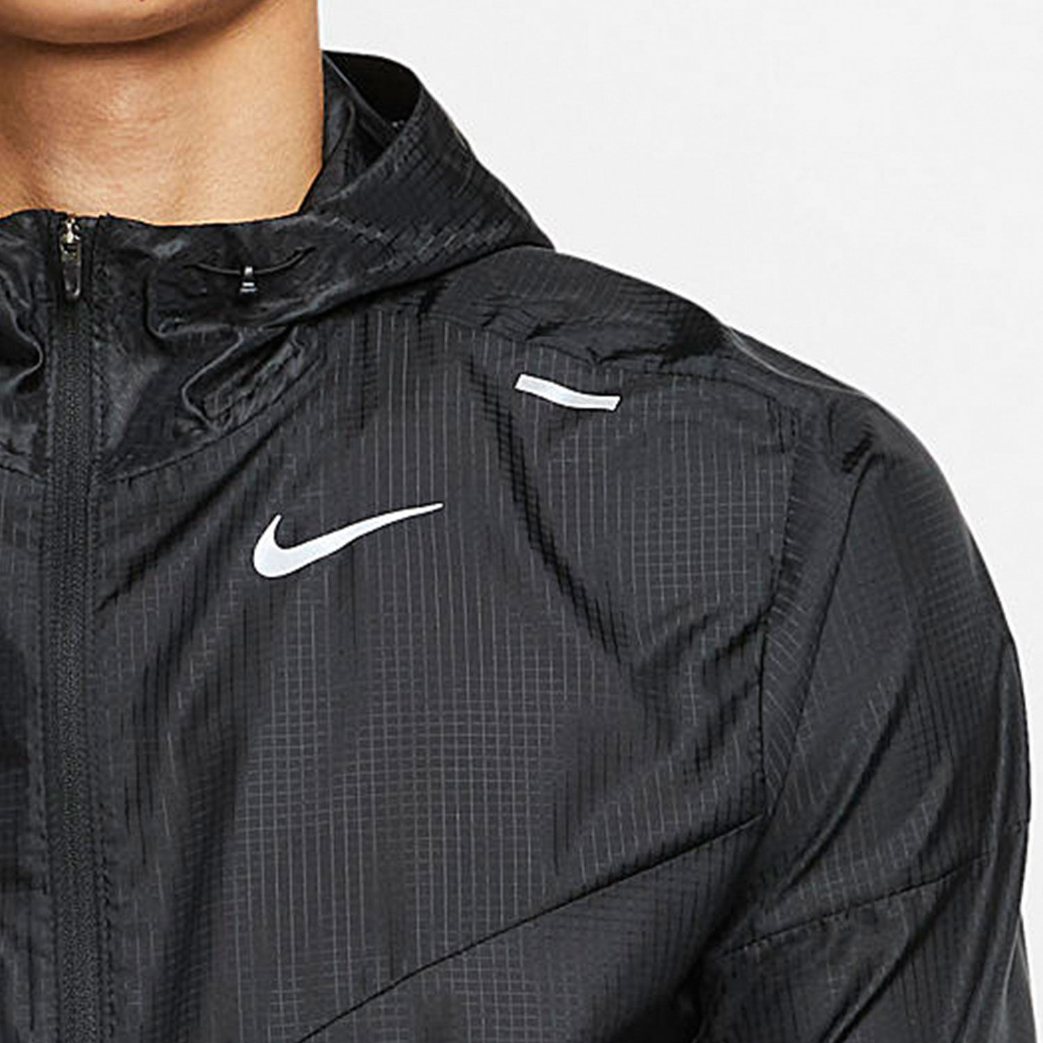 nike耐克正品男子跑步运动轻盈拉链连帽反光运动茄克