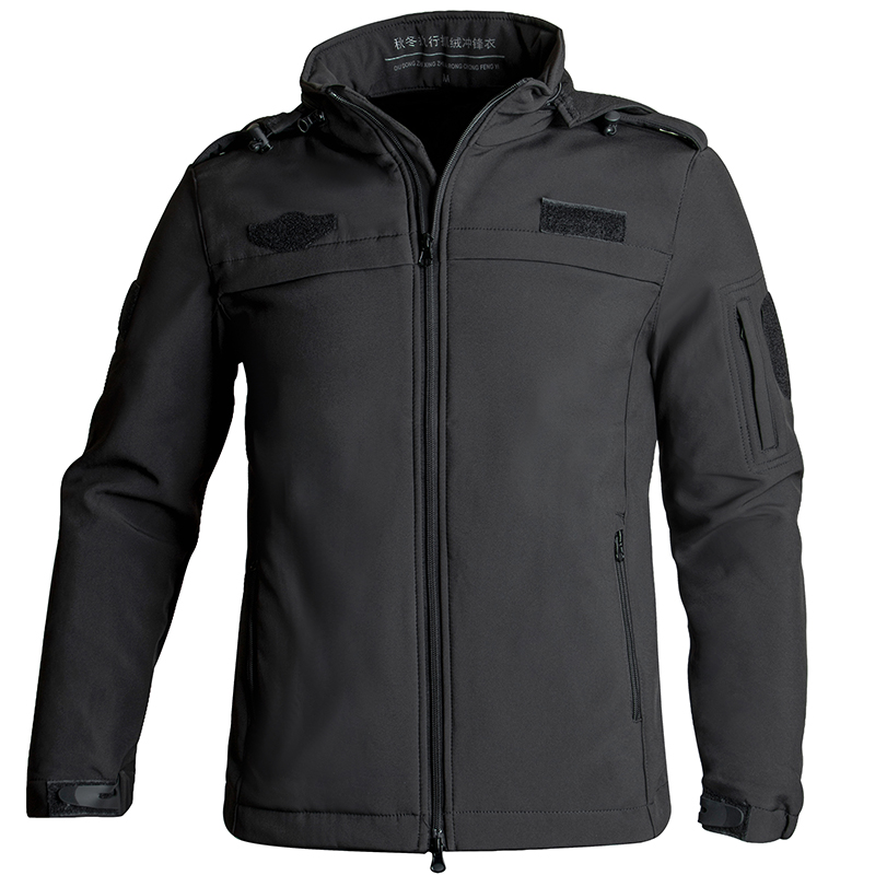 户外执勤作训服加绒冲锋衣男防风防水秋冬外套安保工作服秋冬套装
